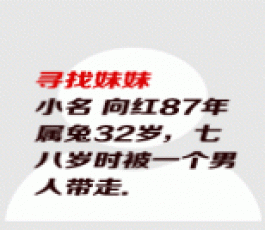 失踪人员：小名 向红